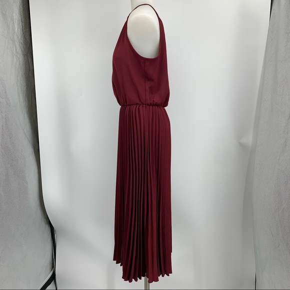 Francesca’s Burgundy Halter Top and Pleated Dress - Picture 2 of 8